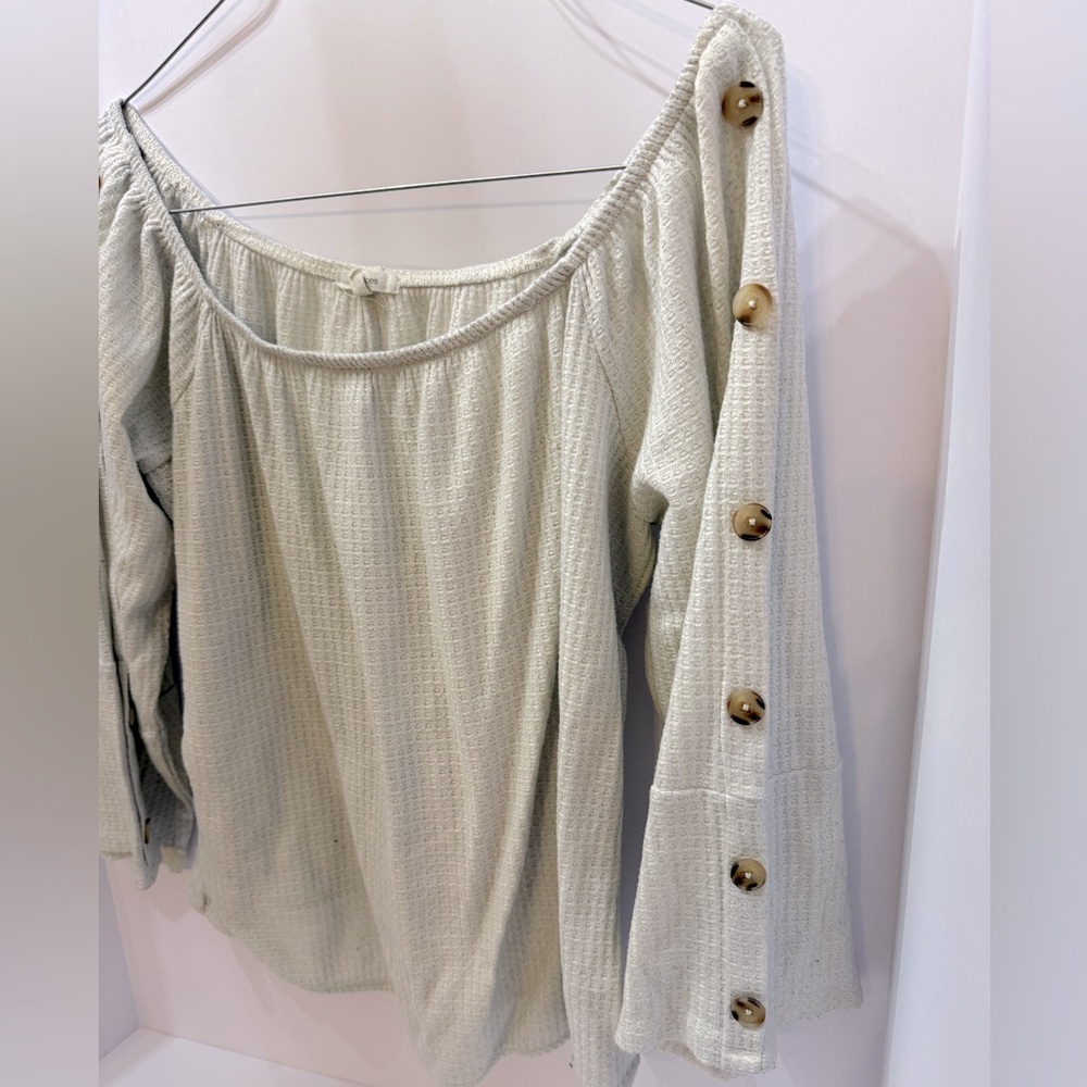 Maurice’s Button Sleeve Off The Shoulder Top - Picture 2 of 4